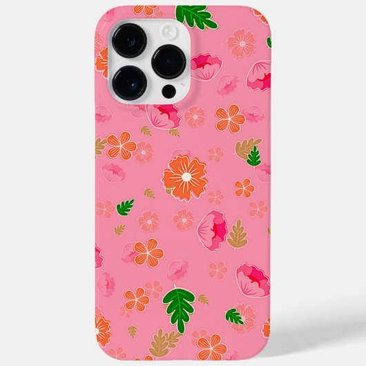 Pink florale pattern Case-Mate iPhone case (Achterkant)