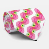 Pink florale pattern stropdas (Opgerold)