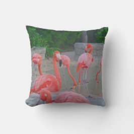 Pink Florida Flamingos Watercolor Buitenkussen