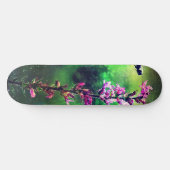 Pink Flower and Bee Against the World Skateboard (Horz)