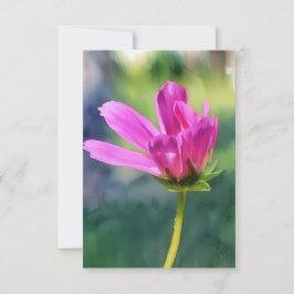 Pink Flower Art Flat Note Kaart