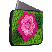 Pink Flower Artisan Crochet Imprimer sac électroni (Devant droit)