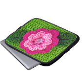 Pink Flower Artisan Crochet Imprimer sac électroni (Devant bas)