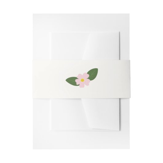 Pink Flower Belly Band Wedding Uitnodigingen Wikkel (Voorkant Voorbeeld)