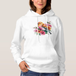 Pink Flower Bird Hoodie