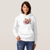Pink Flower Bird Hoodie (Voorkant volledig)