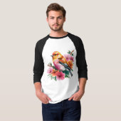 Pink Flower Bird T-shirt (Voorkant volledig)