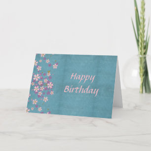 Pink Flower Birthday Card Kaart