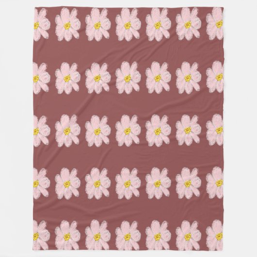 pink flower blanket fleece deken (Voorkant)