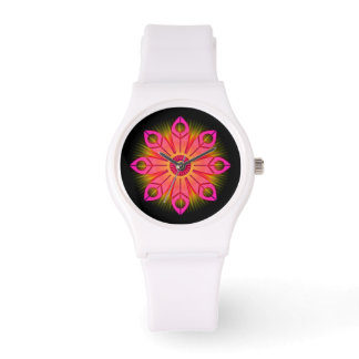 Pink Flower Burst Horloge