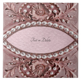 Pink Flower Ceramic Tile Tegeltje