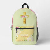 Pink Flower Cross Christian Girl sac à dos (Recto)