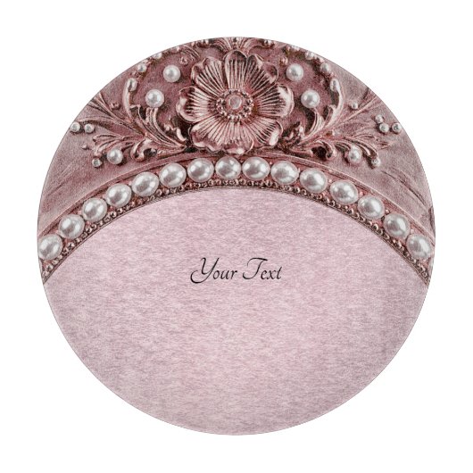 Pink Flower Cutting Board Snijplank (Voorkant)