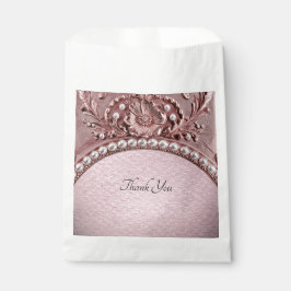 Pink Flower Favor Bag Bedankzakje