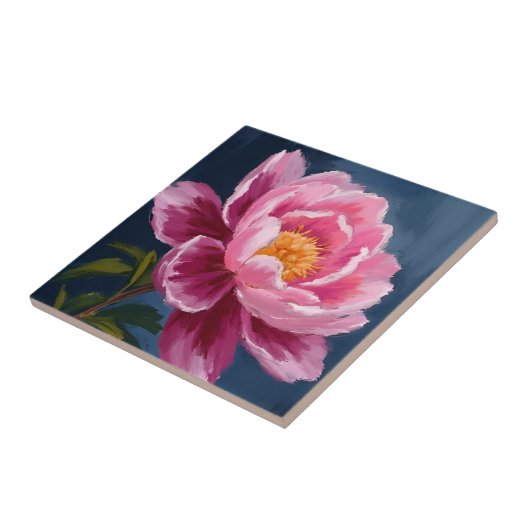 Pink Flower Floral Watercolor Painting Tegeltje (Zijkant)