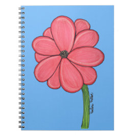 Pink Flower Full with Blue background Notitieboek