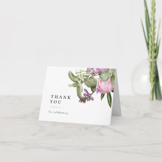 Pink Flower Garden Bridal Shower Bedankkaart