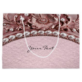 Pink Flower Gift Bag Groot Cadeauzakje (Achterkant)