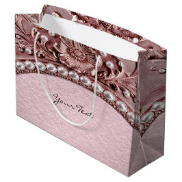 Pink Flower Gift Bag Groot Cadeauzakje