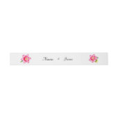 Pink Flower Invitation Belly Band Uitnodigingen Wikkel (Vlak)