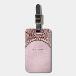 Pink Flower Luggage Tag Bagagelabel