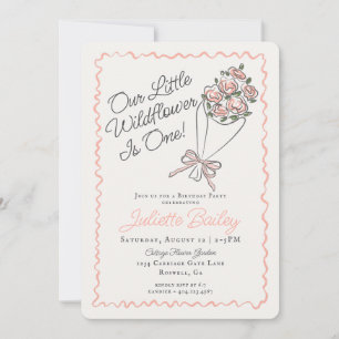 Pink Flower Market Boerderij FBirthday Invitation Kaart