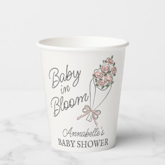 Pink Flower Market Fresh Floral Baby shower Papieren Bekers