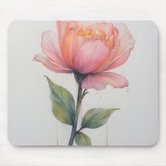 Pink Flower Mousemat Muismat (Voorkant)