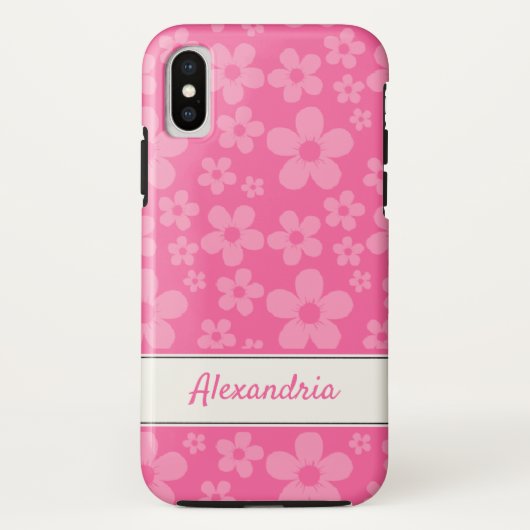Pink Flower Power Hoesje-Mate iPhone Case (Achterkant)