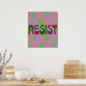 Pink Flower Power Resist Poster (Keuken)