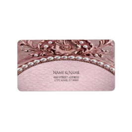 Pink Flower Return Address Label