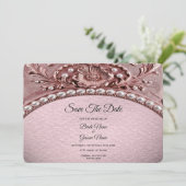 Pink Flower Save The Date (Debout devant)