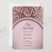 Pink Flower Save the Date (Devant)