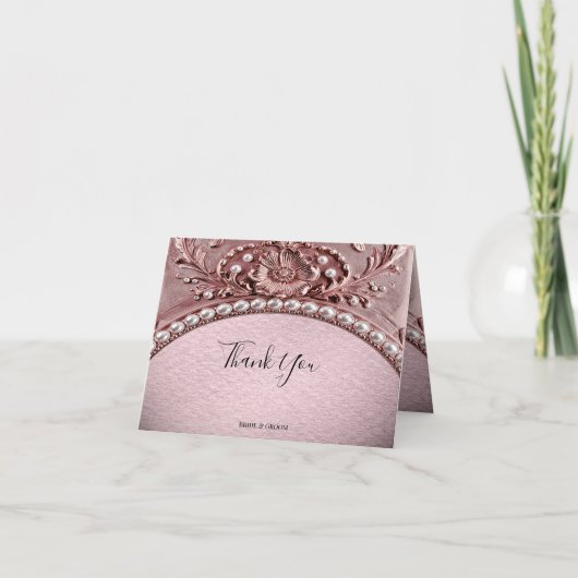 Pink Flower Thank You Card Bedankkaart (Voorkant)