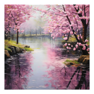 Pink Flower Tree Natuur Foto Afdruk