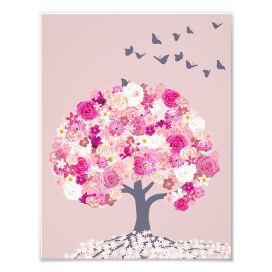 Pink flower tree poster (Devant)