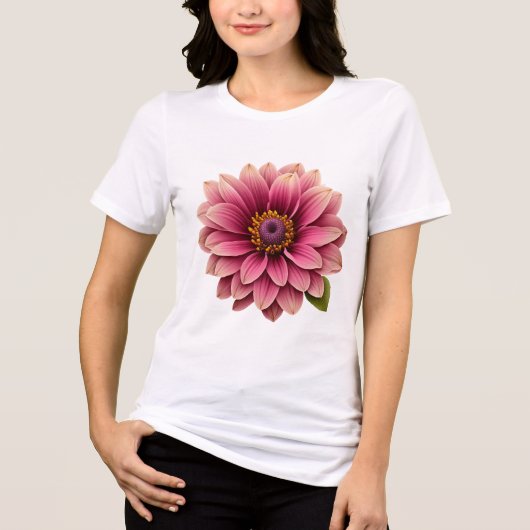 Pink Flower Tri-Blend Shirt (Voorkant)