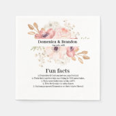 Pink Flower Wedding Fun Facts Napkins Servet (Voorkant)