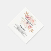 Pink Flower Wedding Fun Facts Napkins Servet (Hoek)
