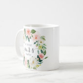 Pink Flower Wedding Planning Mrs Coffee Mok (Voorkant links)