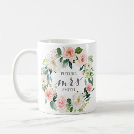 Pink Flower Wedding Planning Mrs Coffee Mok (Links)