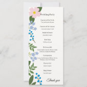 Pink Flower Wedding Programma (Achterkant)