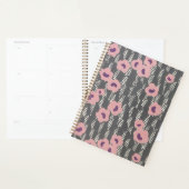 Pink Flowers Abstract Blooms Mid-century Art Deco Planner (Display)