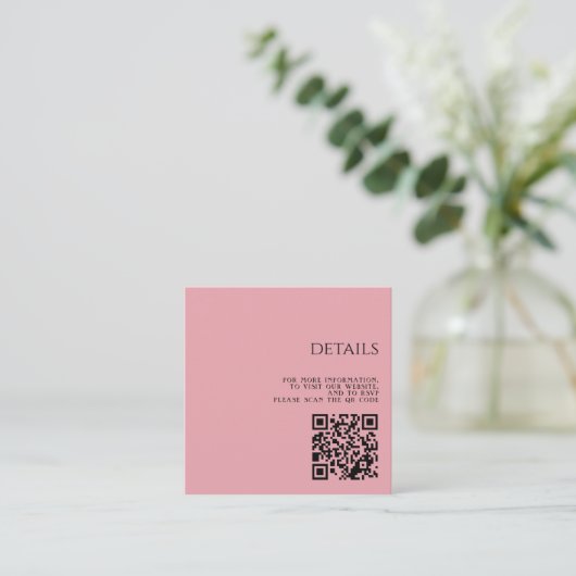 Pink Flowers and Lanterns QR Code Informatiekaartje (Staand voorkant)