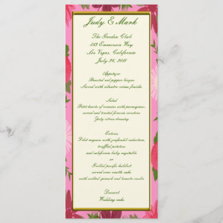 Pink Flowers Custom Menu Kaart