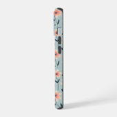 Pink Flowers Floral Pattern iPhone 15 Hoesje (Linkerkant)