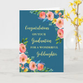 Pink Flowers Goddochter Afstuderen Kaart (Gele Bloem)