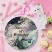 Pink Flowers Hydrangea 90th Birthday Paper Bord (Feest)