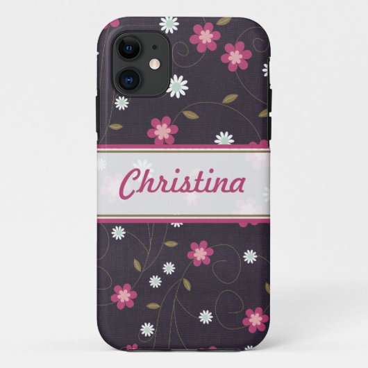 Pink Flowers Mate ID™ iPhone 5 Coque (Dos)
