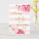 Pink Flowers Moederdag Kaart voor vrouw (Gele Bloem)